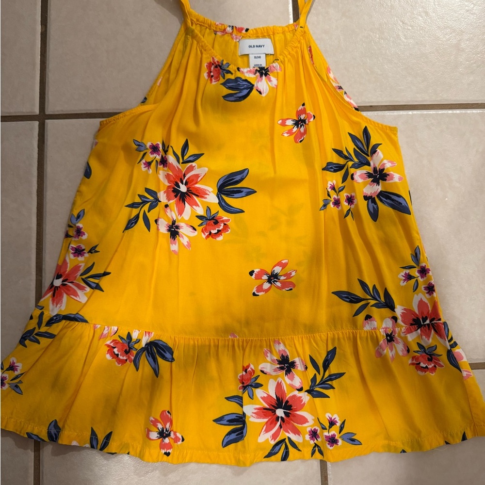 Old Navy Yellow Floral Halter Top